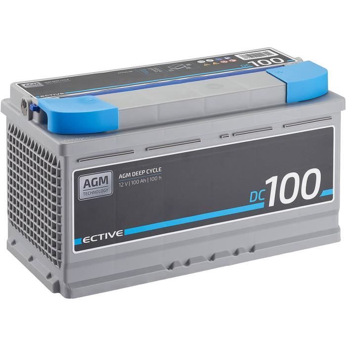 ECTIVE 12V 100Ah AGM batterie decharge lente Deep Cycle DC 100