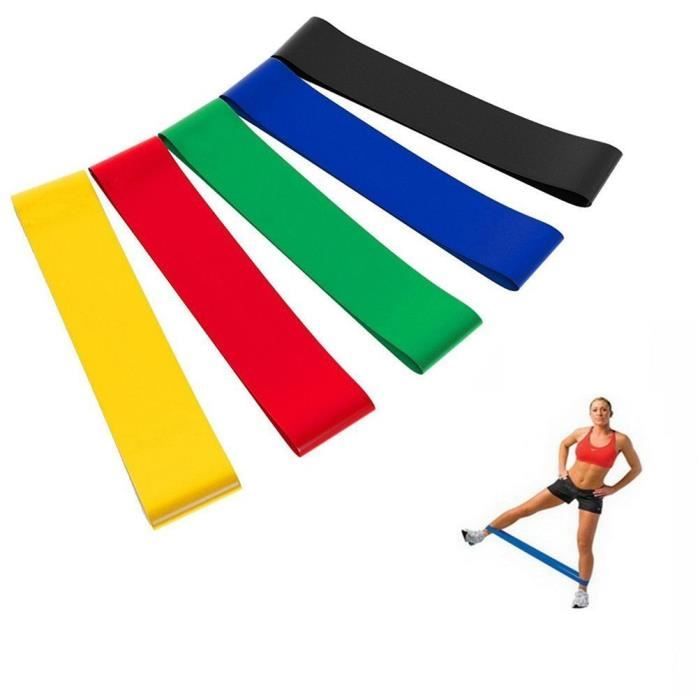Bande Elastique Fitness avec Sac ,Bande de Resistance,Lot de 5