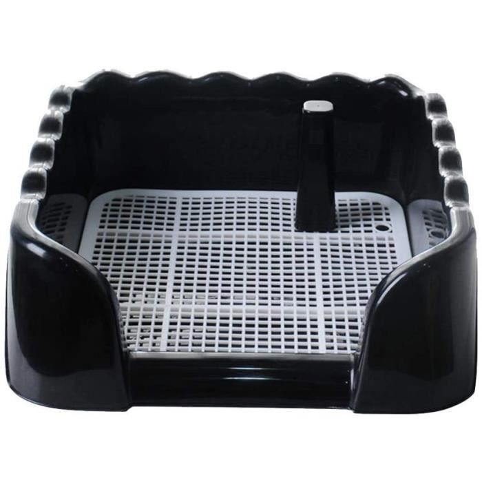 Bac de Toilette Portable pour Animal Domestique avec clôture pour Chiens, Utilisation en intérieur ou en extérieur, Noir