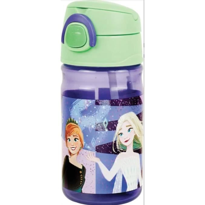 Gourde , Bouteille en plastique Disney La Reine des Neiges (350 ml) pratique avec sa paille incluse