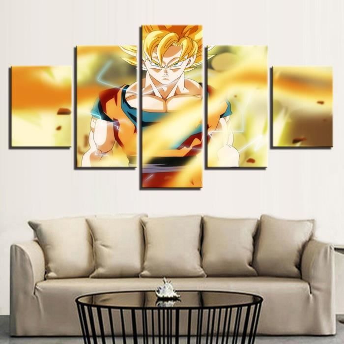 LB19730 Toile mur Art photos 5 pièces Dragon Ball Z Anime peintures décor à la maison pour salon HD imprime dessin animé affiches ca