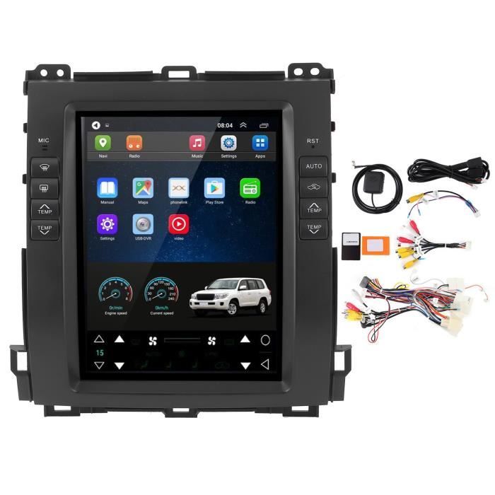 Tbest GPS de voiture Lecteur audio vidéo Bluetooth à affichage de Navigation 10.4in pour Android adapté pour Land Cruiser Prado