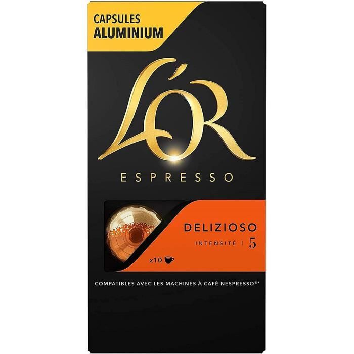 L'Or Espresso Café - 100 Capsules Delizioso Intensité 5 - compatibles Nespresso®* (lot de 10 x 10)