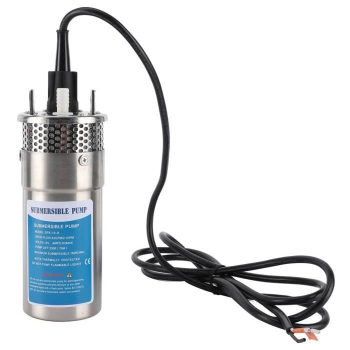 ESTINK pompe immergée 12 V 12V 96W pompe à eau submersible solaire 8. 0Lpm / 2.1Gpm débit 230ft ascenseur pour l'irrigation