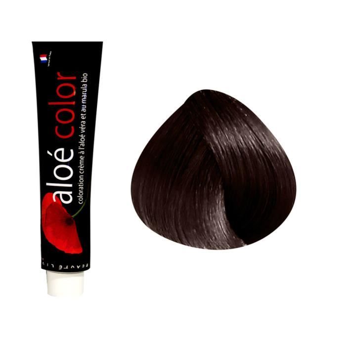 Beautélive Coloration crème à l'aloé véra et au marula Marrons Chauds, 3.45 : Châtain Foncé Cuivré Acajou Avec ammoniaque, 100ml