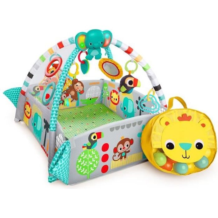Bright Starts, Tapis d'Eveil évolutif multifonction 5-en-1 Your Way Ball Play - 35 balles incluses, 12 jouets et 20 minutes de