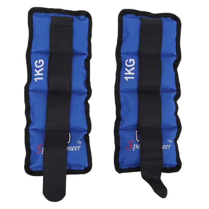 2 Pcs jambe cheville poignet sac de sable poids sangle force équipement de formation pour Gym Fitness Yoga course(1 KG )-LEK