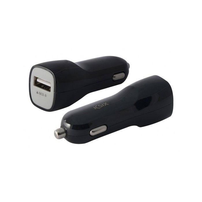 KSIX Chargeur Allume-cigare USB Quick Charge 3.0 Noir