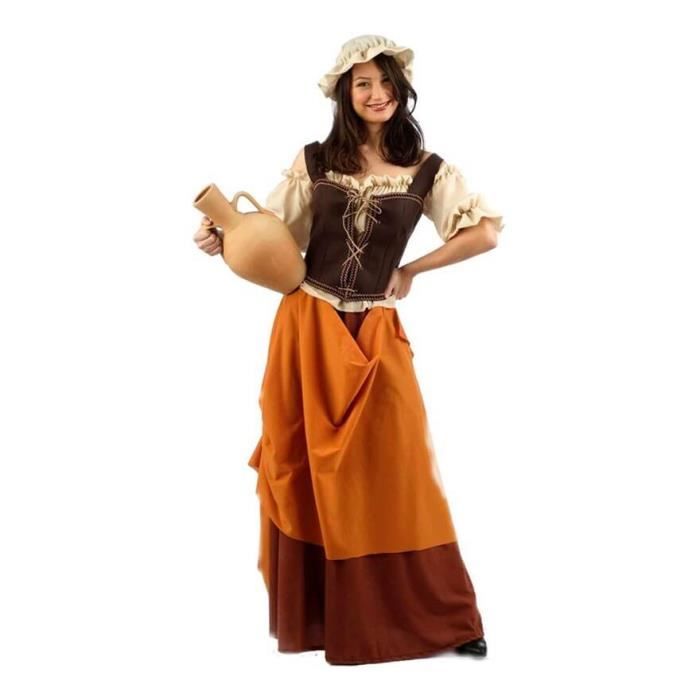 Déguisement d´Aubergiste Médiévale Orange pour femme