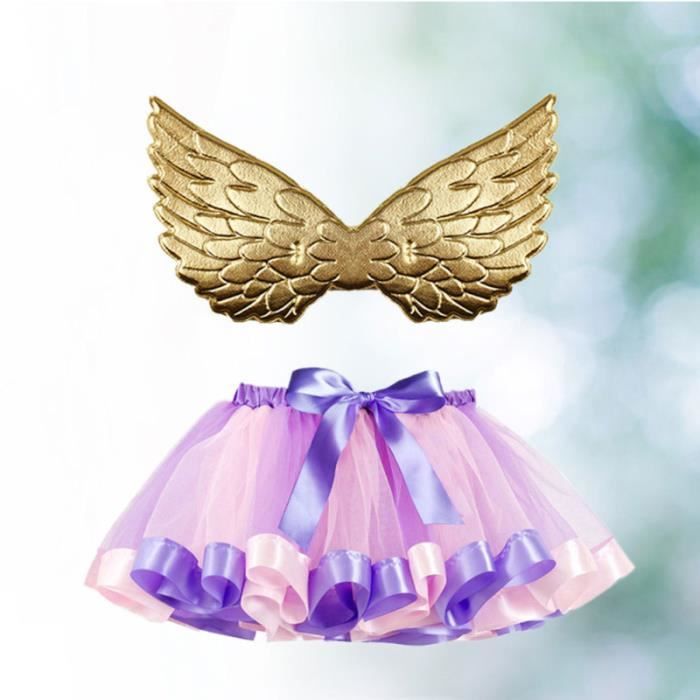 Rainbow Mesh Tutu Jupe Danse Tulle avec Aile pour Banquet Party (Golden Wing, Taille) TUTU - JUSTAUCORPS