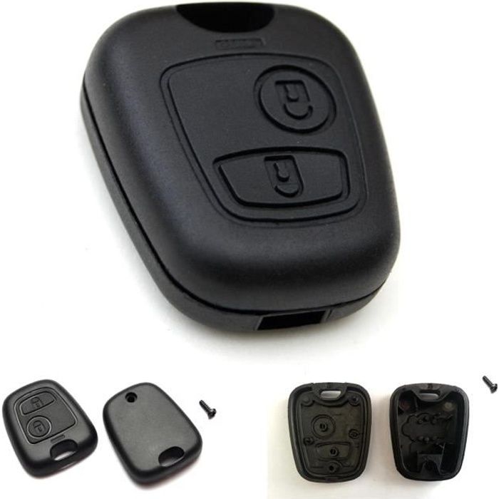 Coque De Clé Vide Pour Peugeot 107 207 Et Citroën C1 C2 C3 - 2 Boutons - Remplacement Boîtier Télécommande