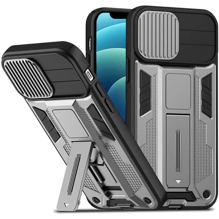 NOVAGO Compatible avec iPhone 12 - iPhone 12 Pro - Coque Résistante magnétique Anti Choc avec Pied béquille Pliable