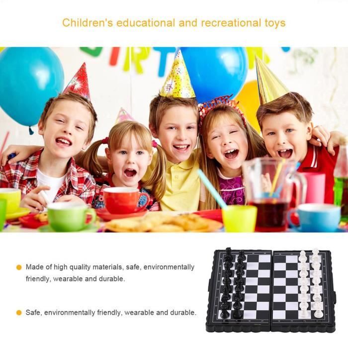 1 jeu mini-échiquier pliable en plastique magnétique jeu d'échecs