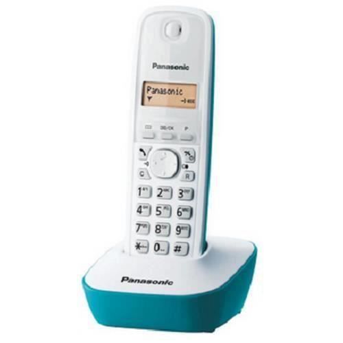 Panasonic KX-TG1611, Téléphone DECT, Haut-parleur, 50 entrées, Identification de l'appelant, Bleu, Blanc