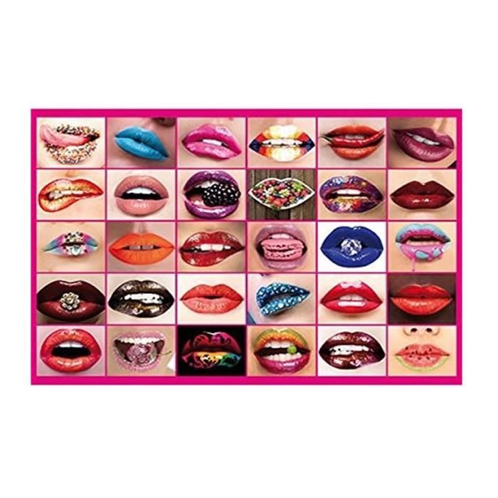Puzzle 1000 pièces : Lèvres multicolores ! aille Unique Coloris Unique