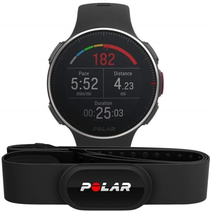 Polar Vantage V Titan HR Montre Adulte Unisexe, Noir Rouge, Taille unique - 90075339