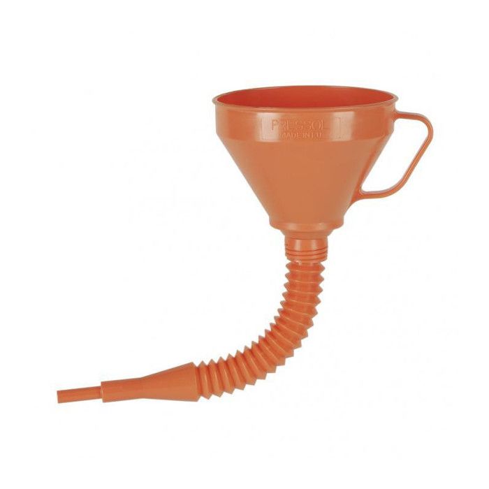 Entonnoir orange 160mm avec tube flexible PRESSOL pour moto scooter auto