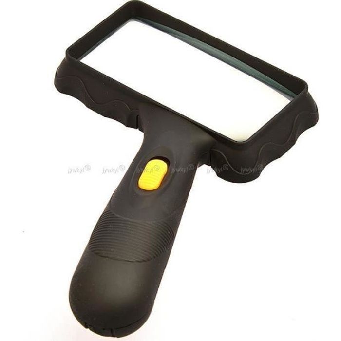 Loupe pour Lecture Document Journaux Magazine Bijoux - Carré, 2LED éclairage (Sans batterie)