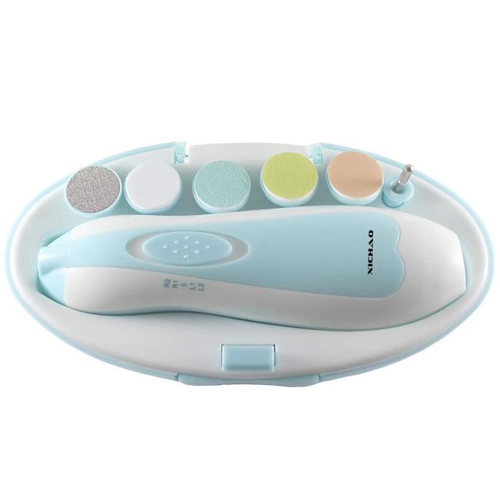 Lime à Ongles Électrique pour Bébé 6 en 1 Kit de Tondeuse à Ongles pour