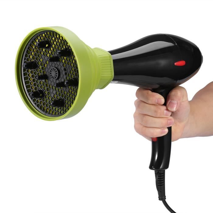 Diffuseur de sèche-cheveux pliable en Silicone(Vert)