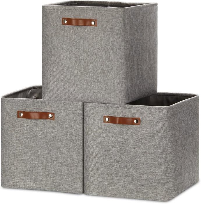Panier de Rangement Cube 3 Botes de Rangement en tissu 33 x 38 x 33 cm