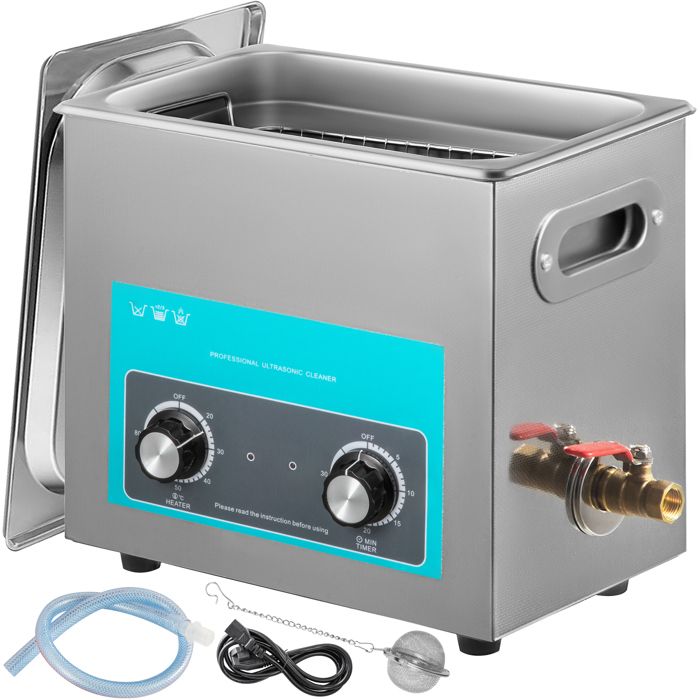 Nettoyeur à Ultrasons Professionnel-VEVOR- 6 L Bac Ultrasons avec Chauffage Minuterie et Bouton de Commande