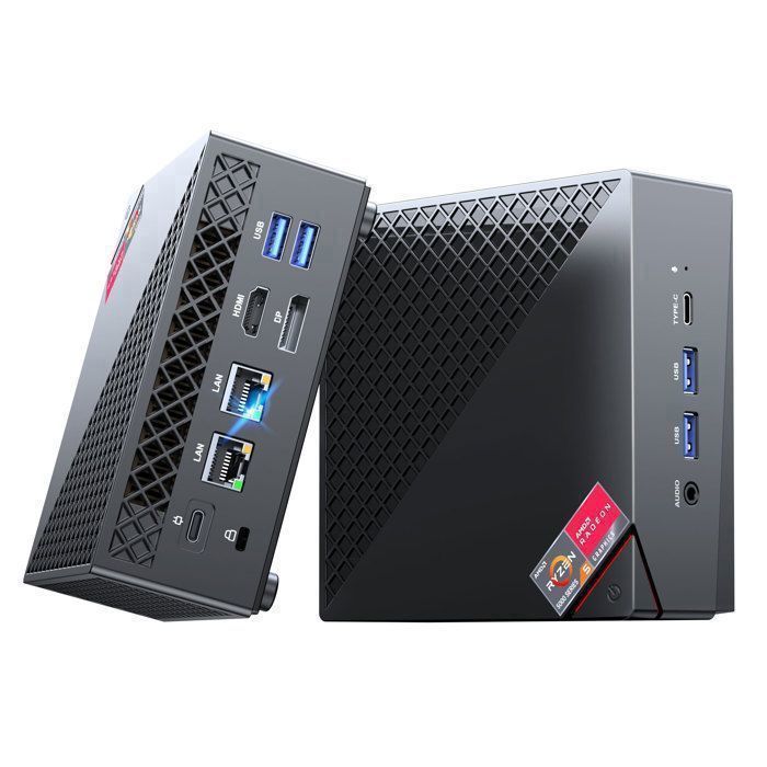 NiPoGi Mini PC АMD Ryzen 7 5700U(8C/16T jusquà 43 GHz) 16Go DDR4 512Go M.2 NVME SSD WiFi 6 Double LAN 4K UHD Tour PC avec