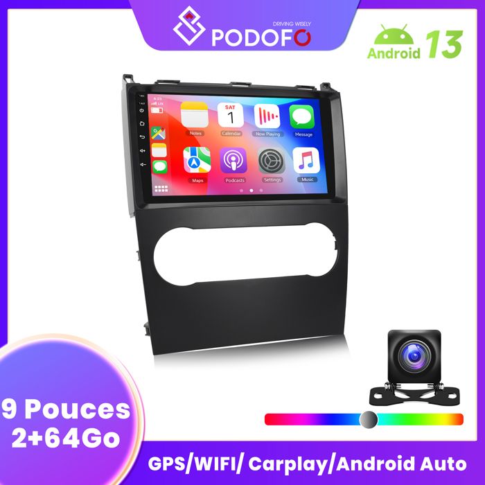 Autoradio Podofo Per Mercedes-Benz Smart 2011-2015 – 9" Touch Con Wireless Carplay E Android Auto, 2GB+64GB, GPS, WiFi, FM/RDS, SWC, HiFi