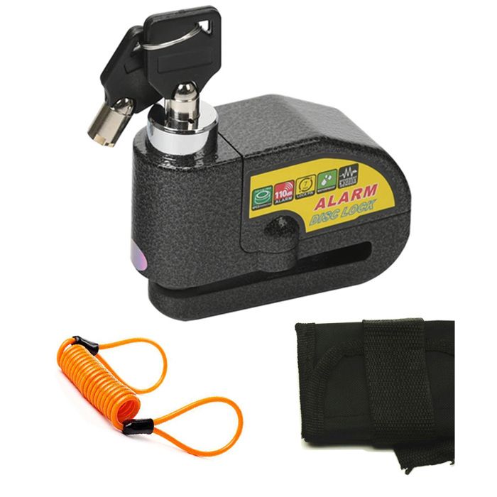 Antivol Moto Avec Alarme 110dB + Chaîne Cadenas - Bloque Disque Etanche IP66 Pour Moto Scooter Vélo