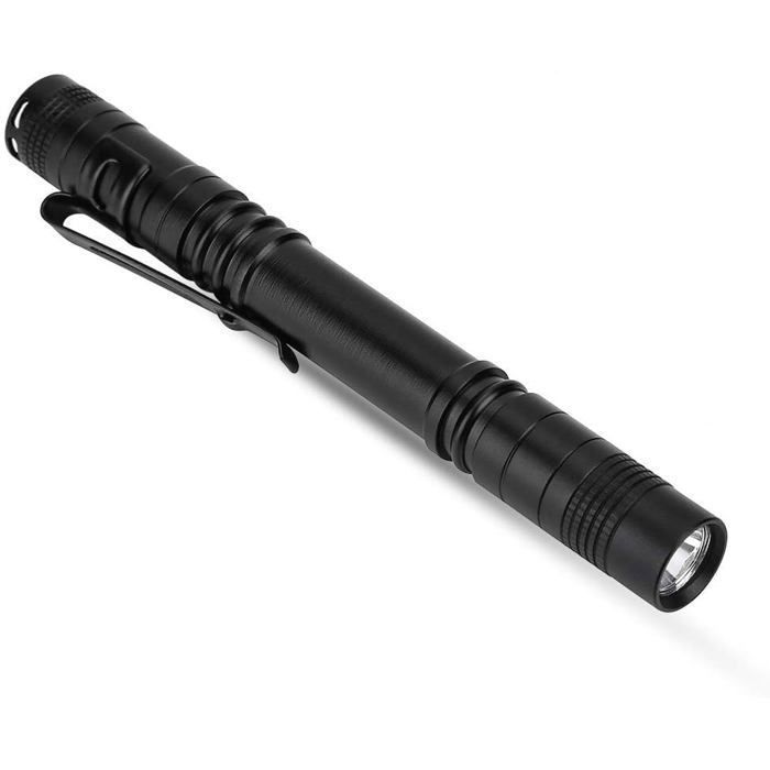 Lot de 2 lampes stylo LED 1200 lumens mini lampe torche de poche ultra lumineuse avec clip
