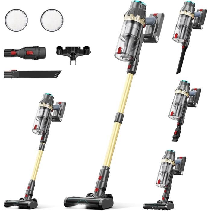 Aspirateur sans fil - NETTLIFE - 48 000 Pa / 550 W - 70 min autonomie - Moteur sans balais - Brosse anti enchevêtrement - Nettlife