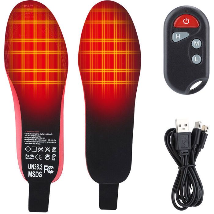 Semelles Chauffantes Rechargeables USB - Lavables, Coupables, Pour Chaussures Taille 40-46, 3 Modes De Chauffage - 11