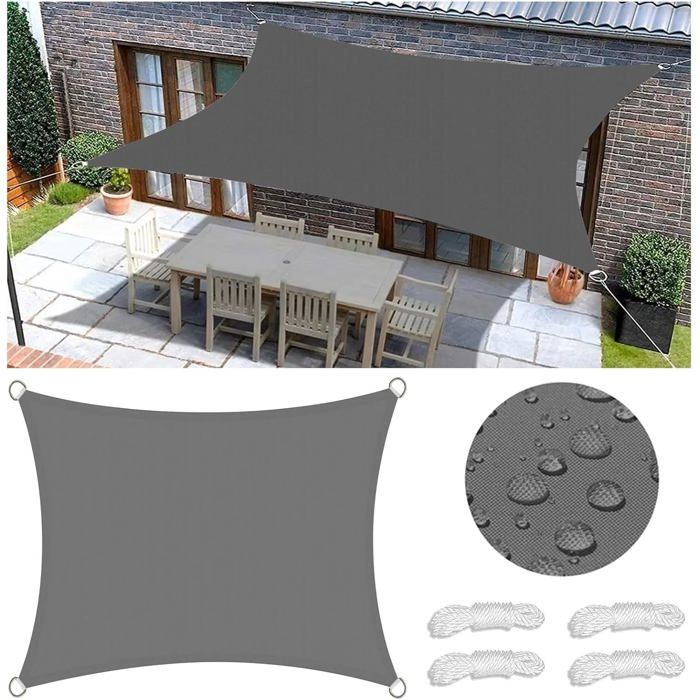 Bâche d'extérieur - Black - D3643 - 3m x 3m - Hydrofuge - Résistante au