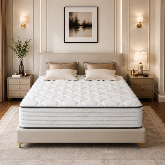 Matelas - SweDrea - 140x200 cm - Ressorts ensachés - Toutes saisons - Confort équilibré - epaisseur 25 cm - Certifié Oeko-TEX®