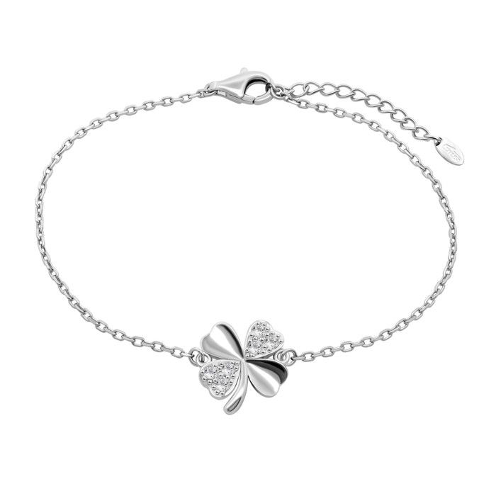 Bracelet - LOTUS - Lotus Silver - Trèfle en argent - Oxyde de zirconium - 19 cm