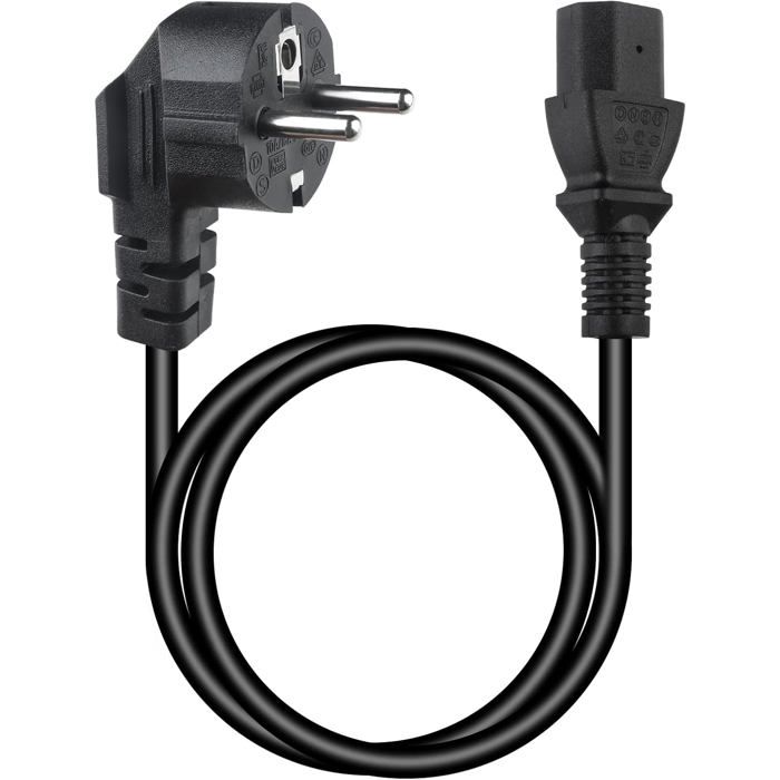 Câble D'alimentation Euro 2 Broches Vers Prise C7 - 1,5 M, Compatible PS4, PS5, Xbox, TV, Chargeur