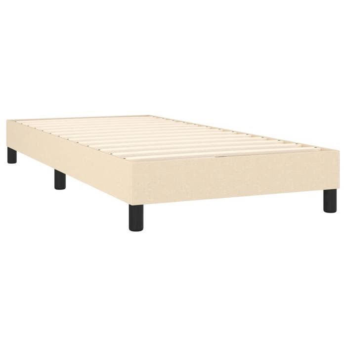 Cadre de lit à ressorts - BURKE - avec Lattes - pour 1 personne - crème 100x200 cm tissu DD440