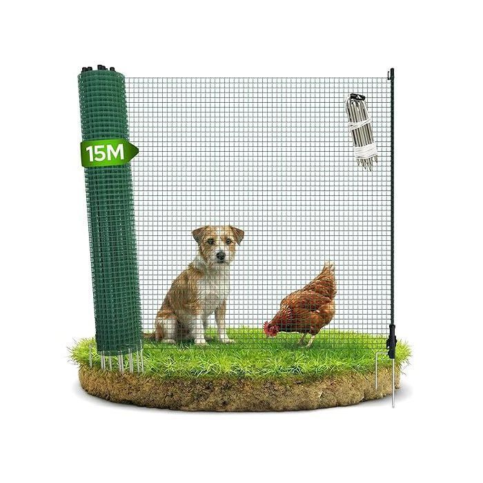 Meilleurs prix pour AREBOS  Clôture de pâturage & clôture mobile pour chiens 15 m - Clôture de camping pour chiens sans électricité