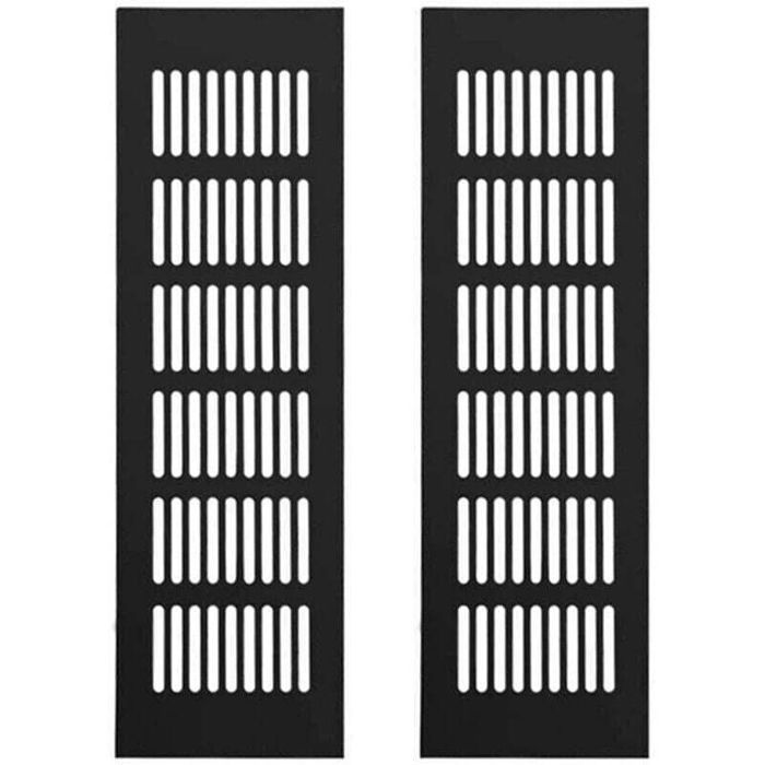 Grille daération en aluminium - MICH - Rectangulaire - 2 pièces - Noir - 60x250 mm - Résistant à la rouille