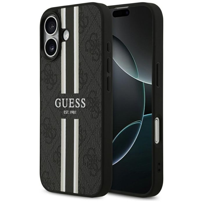 Étui Guess 4G imprimé rayures MagSafe pour iPhone 17 Neuf