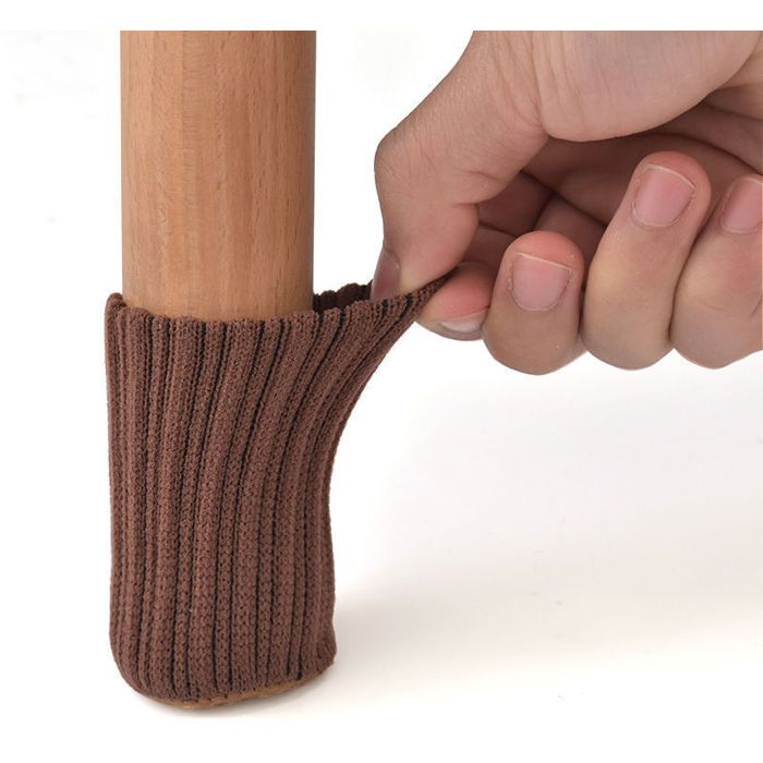 Chaussettes antidérapantes pour pieds de chaise - Lot de 24 - Antidérapant - Fil polyester tricoté - Feutre élastique