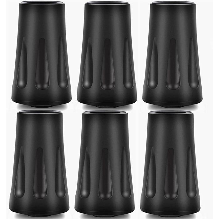 Embouts en Caoutchouc Universels pour Batons de Randonnee etCannes de Marche - Lot de 6 Protecteurs Anti-Derapants