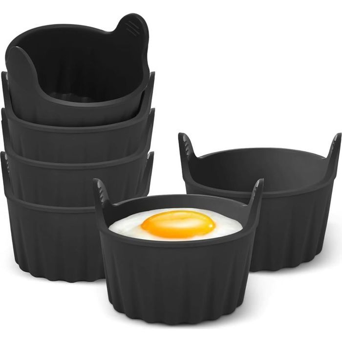 Lot De 6 Ramequins Micro-ondes - Qualité Alimentaire - Pour Air Fryer Et Four - Cuisson Oeufs Parfaite