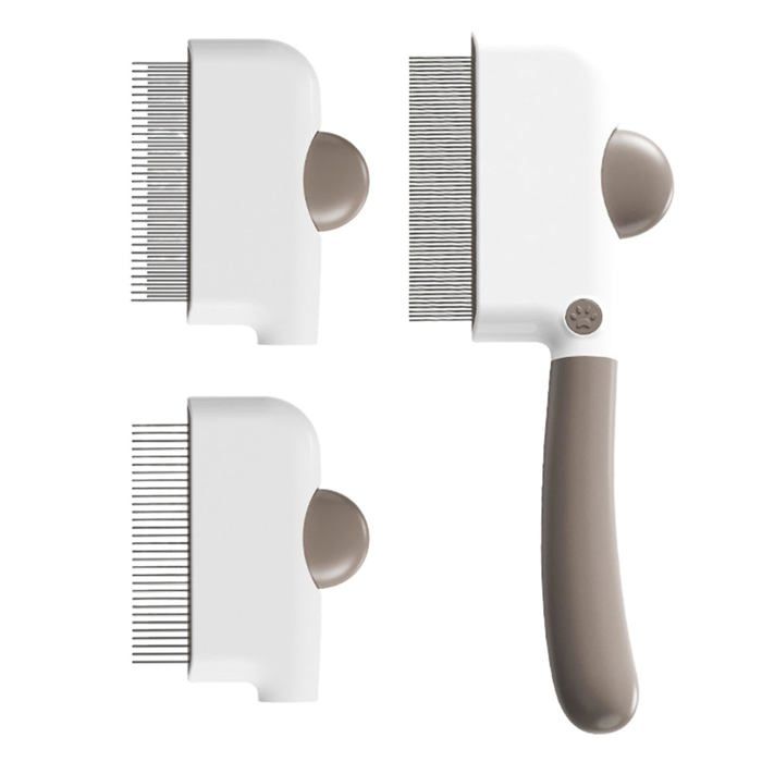 Kit de toilettage chien - GRANDSALEY - Kit 3-en-1 - Acier inoxydable - 3 têtes interchangeables - Manche antidérapant