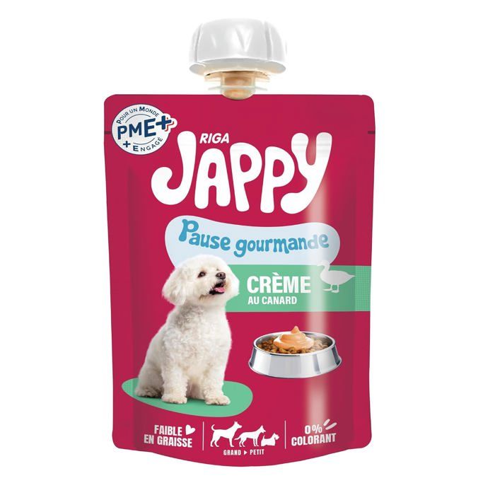 Friandise pour chien - RIGA - Crème au canard - Riche en protéines - Faible en matières grasses - Sans colorant Friandise pour chien - RIGA - Crème au canard - Riche en protéines - Faible en matières grasses - Sans colorant