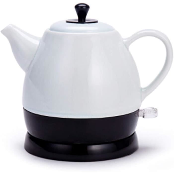 Hokcus Bouilloire électrique En Céramique Rétro 1,8L, 1000W, Sans Fil, Base 360°, Bec Col De Cygne