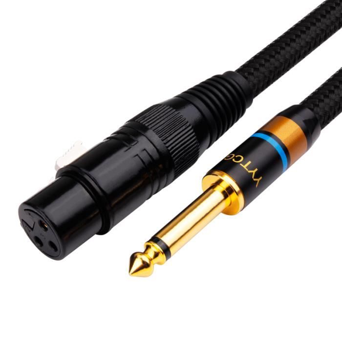 6.5-XLR(F) - 3M - Câble De Microphone Xlr Femelle Vers Prise Jack  6.35-6.5mm (1-4 ) Mâle, Câble Audio