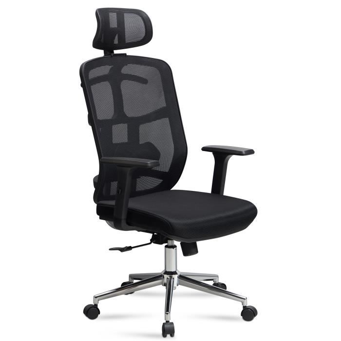 amstyle chaise de bureau tissu noir fauteuil ergonomique siège pivotante 120 kg