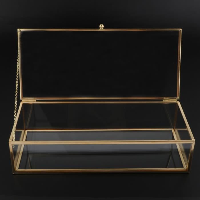 Boite A Bijoux En Verre Et Laiton Cas Stockage Organisateur Bijoux Boite De Rangement Maquillage Achat Vente Boite A Bijoux Cdiscount
