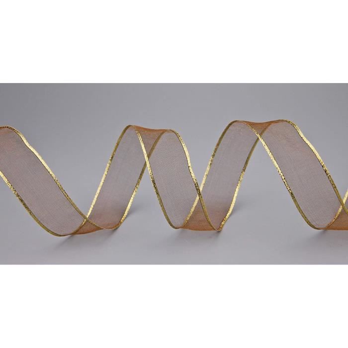 Ruban Décoratif Mousseline – 20 M, Bords Argentés Métalliques, Pour Mariage, Cadeaux, Décoration - 4